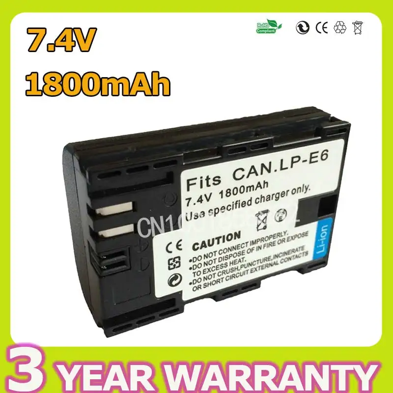 Аккумулятор для камеры Canon EOS 5D Mark II 5DS R III 6D 60D 60Da 70D 7D 7 4 В 1800 мАч|battery for canon|camera batterylp-e6