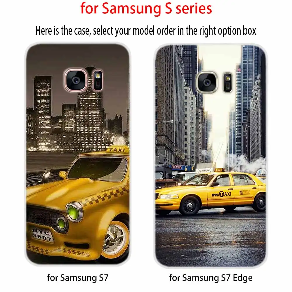 Мягкий чехол с изображением такси Нью-Йорка для Samsung Galaxy S7 Edge S8 S9 S10 S11 S20 S21 Plus Lite E