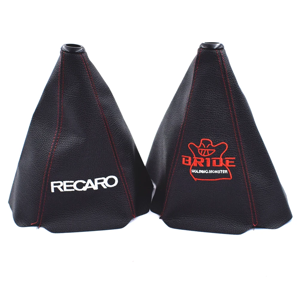 Универсальный JDM СТИЛЬ ручной невесты Recaro ПВХ рычаг переключения передач Ручка загрузки крышка ручка переключения воротники с красной строчкой