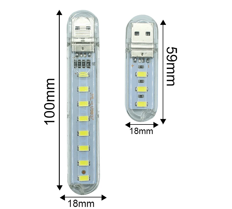 Мини Портативный USB светодиодный светильник 5 в SMD5730 настольная лампа, светильник-вспышка, ночной Светильник для внешнего аккумулятора, ПК, ноутбука, книги, светильник для Походов, Кемпинга
