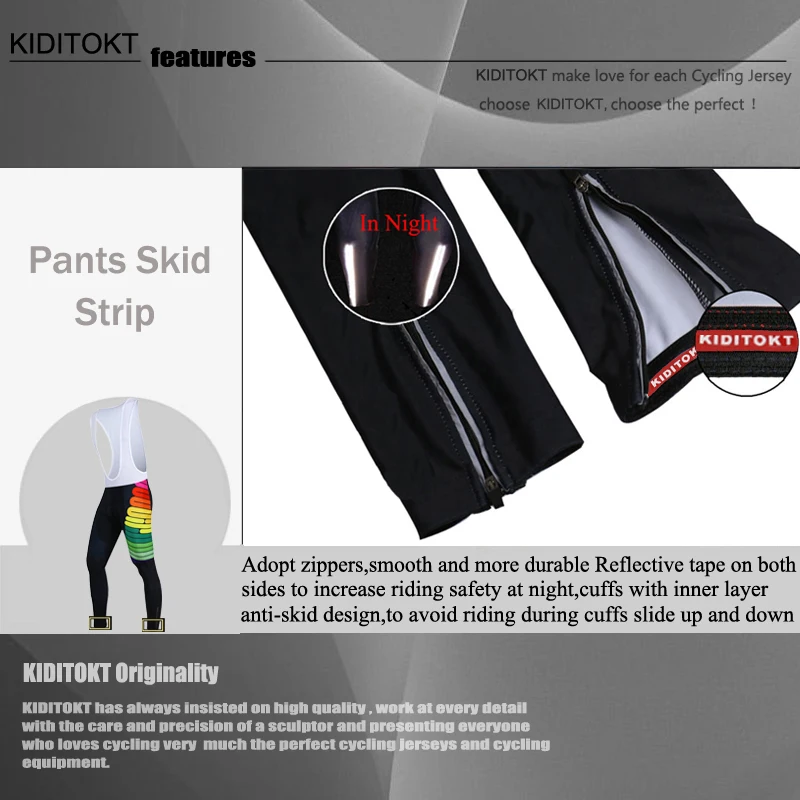

KIDITOKT 2020 Shockproof Cycling Bib Pants Mountain Bicycle Wicking Tights 100% Lycra MTB Bike Trousers With Coolmax 3D Gel Pad
