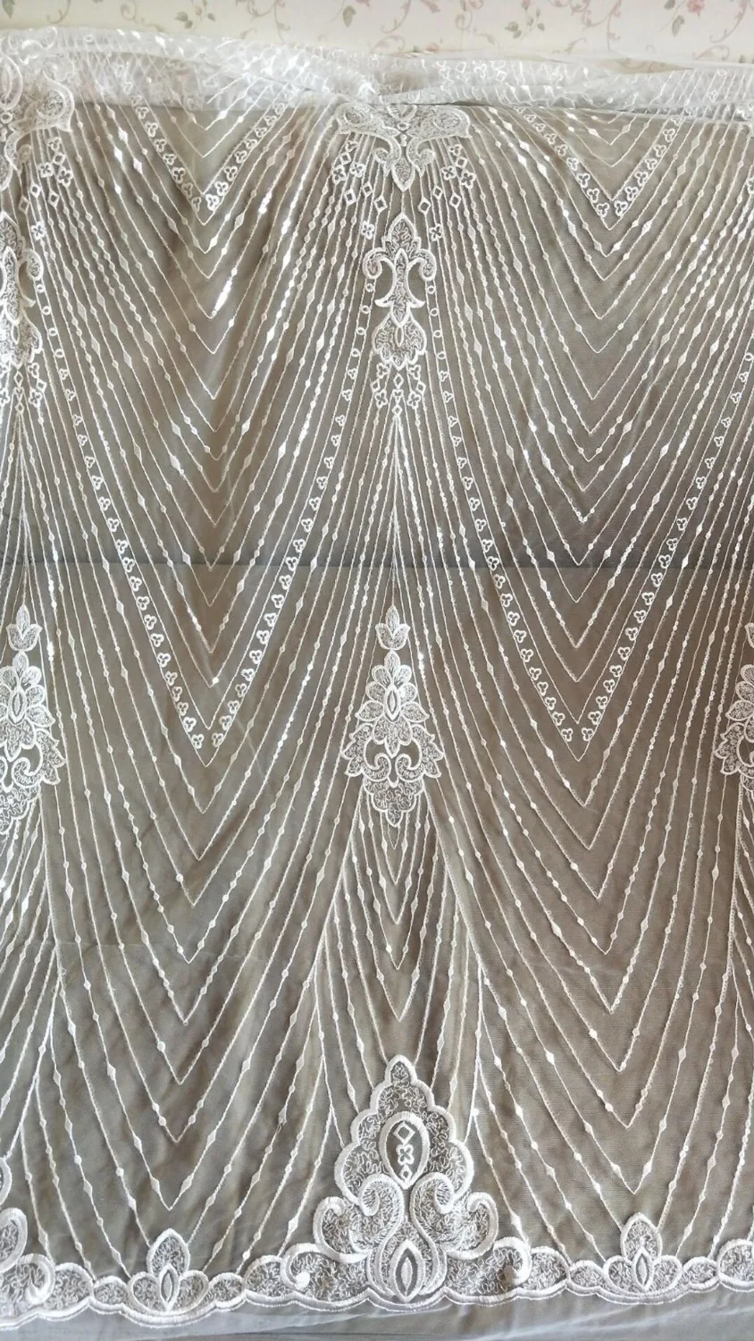 Роскошная кружевная отделка с блестками и аланконом Свадебное кружево цвета