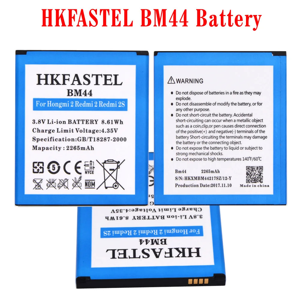 HKFASTEL Новый BM44 оригинальный аккумулятор мобильного телефона для Xiaomi Hongmi 2 Redmi S