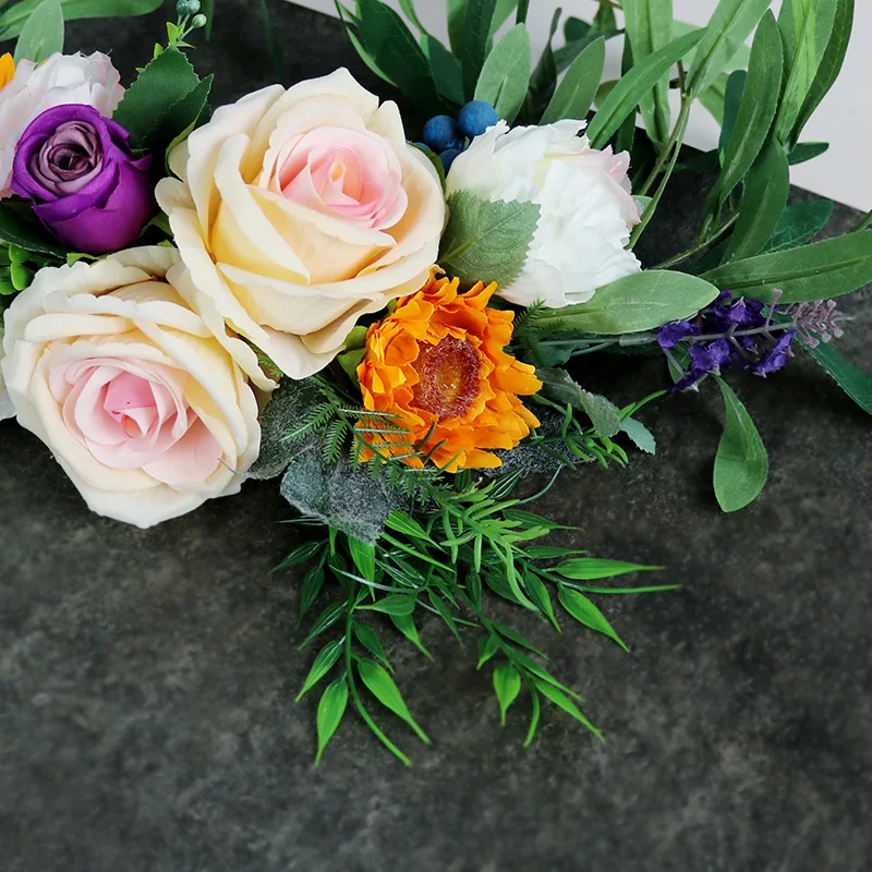 Wedding chair back flower decoration European small fresh foreign trade quality goods simulation rose church wedding celebration | Дом и сад