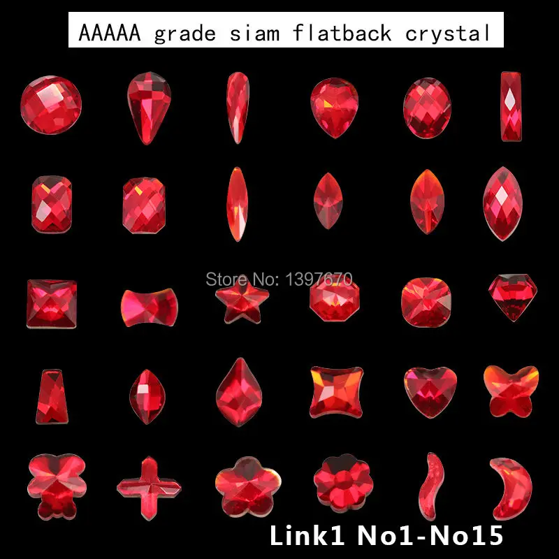 20 шт./упак. siam flatback хрустальные ногти Стразы блестящая стеклянная маникюрная