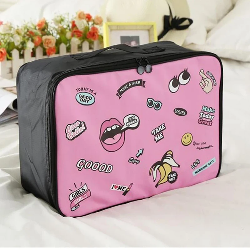 

Storage Bags Case Clutches Printing Graffiti Fashions Cartoon Travel Organizer Big Eyes Waterproof Travel Bag