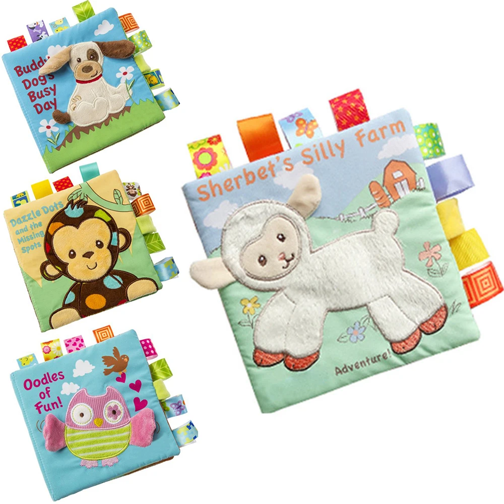 Мягкая ткань книги Младенческая ранняя развивающая коляска погремушка