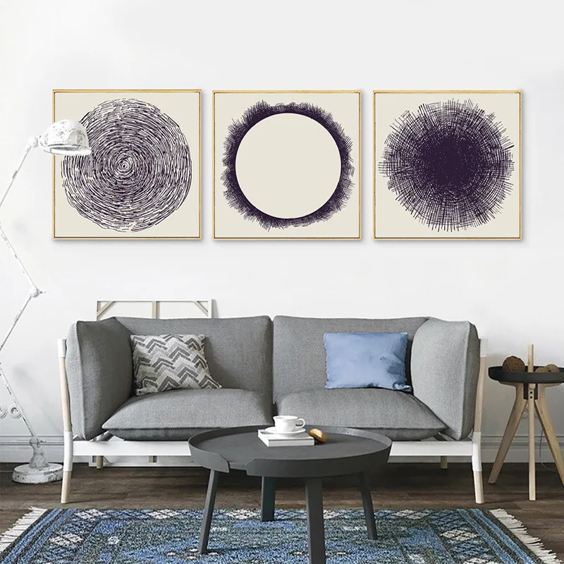 Modern Canvas Painting Abstract Nordic Posters Large Tree Rings Pictures Prints Art Wall for Bedroom Home Decor No Frame quadro | Дом и сад