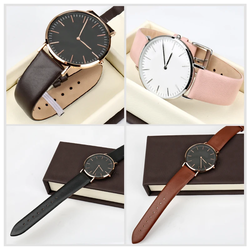 MAIKES Fashion Pink Watch band Women Watch Accessories Real Cow Leather Watch Strap Bracelet Watchbands For DW CK SEIKO CITIZEN