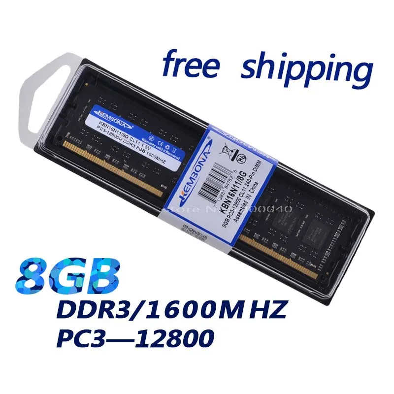 kembona new sealed ddr3 1600mhz pc3 12800 8gb desktop ram memory full compatible ddr3 lifetime warranty free global shipping