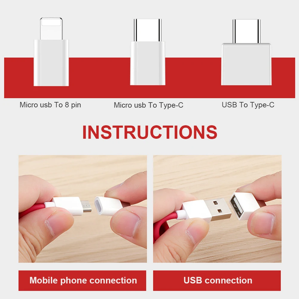 NYFundas 3 в 1 Micro Usb C 8Pin адаптер типа c для micro samsung Xiaomi весенний зарядный кабель iPhone 5S 6 7 8