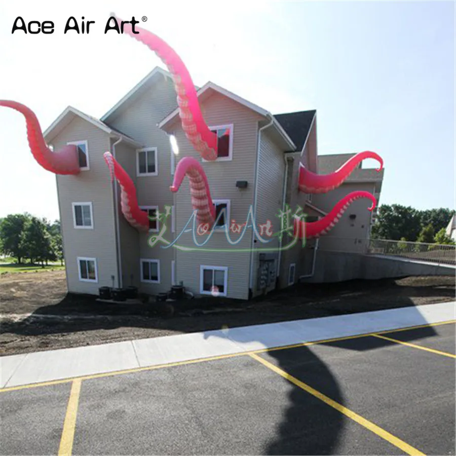 Гигантское здание украшение для вечеринки надувная рыба коготь розовые