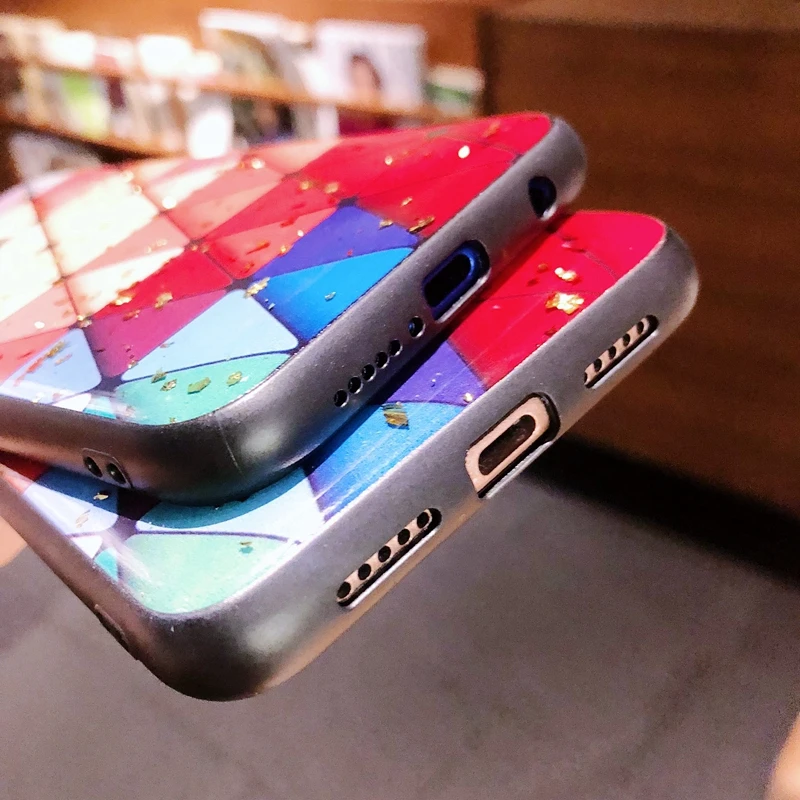 TRISEOLY Золотой фольгированный цветной треугольный ТПУ чехол для телефона Huawei Honor 8X