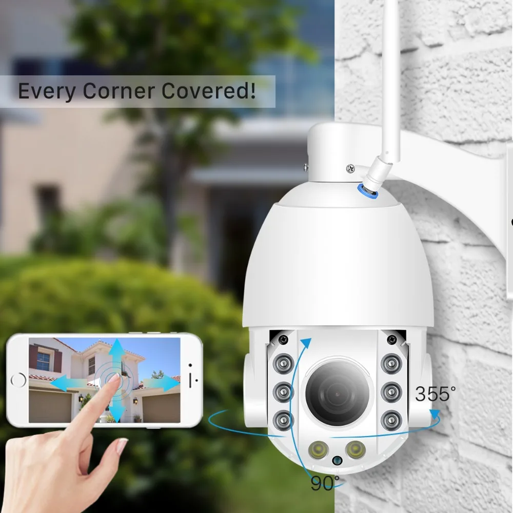 ANBIUX 1080P Беспроводной PTZ Скорость купольная IP камера Камера WI FI 30X зум наружного
