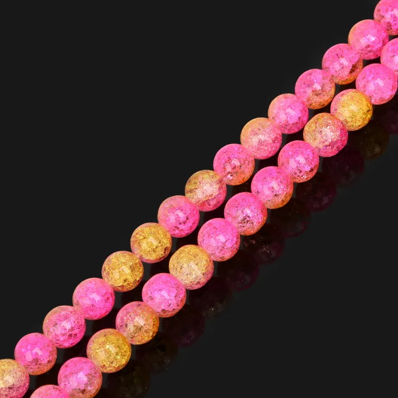 AAA высококачественные Кристальные бусины в форме трещин розово желтые фотообои