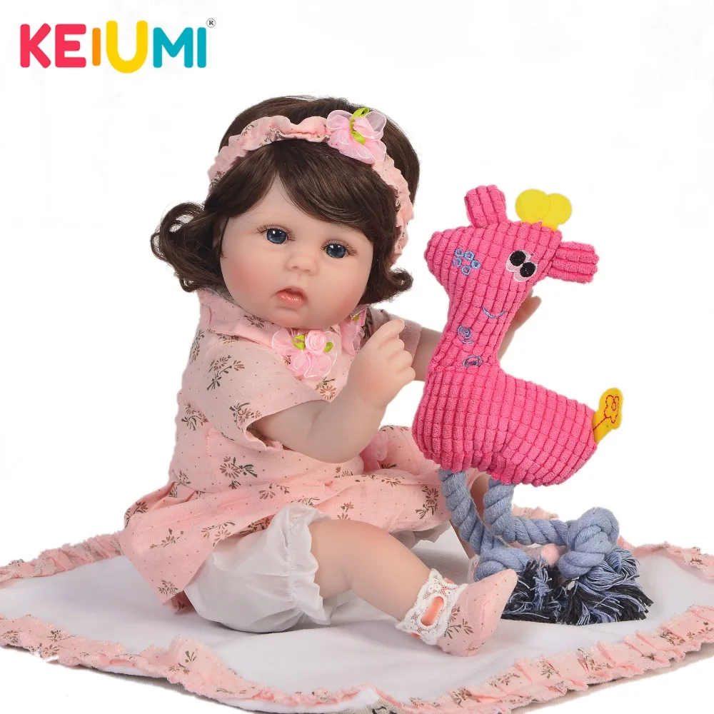 Кукла реборн KEIUMI 17 дюймов Мягкая силиконовая хлопковая кукла 42 см Реалистичная