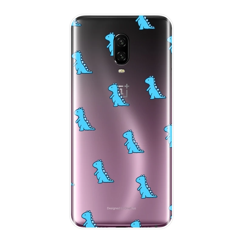Задняя крышка для OnePlus 6 6T 5 5T 3 3T силиконовый мягкий мультяшный чехол с динозаврами