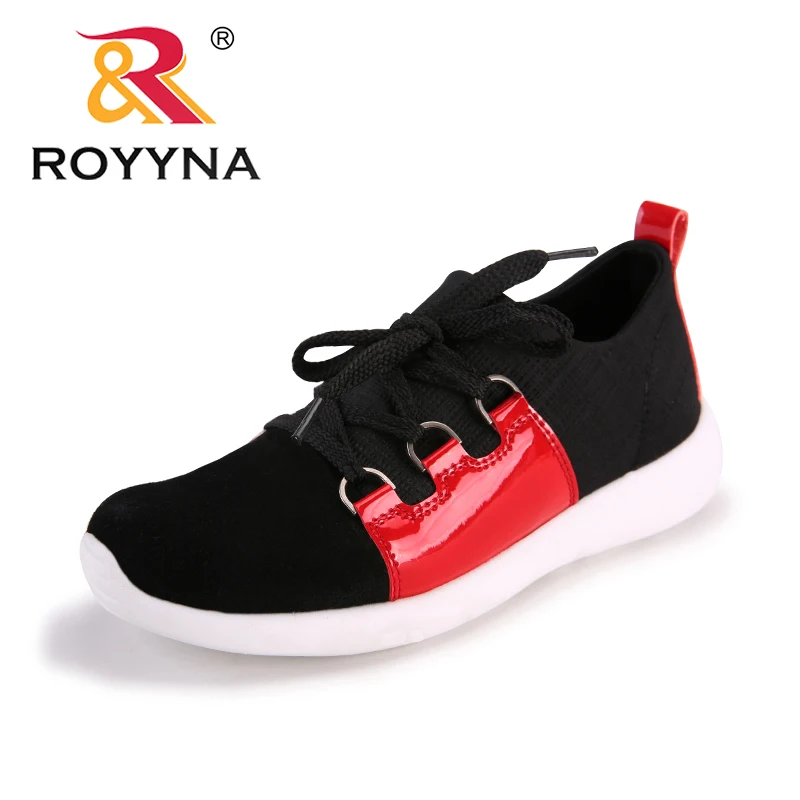 ROYYNA/новые женские кроссовки в классическом стиле, Женская Удобная Обувь На Шнуровке, женская повседневная обувь из микрофибры, легкая - Цвет: black bright red-D1
