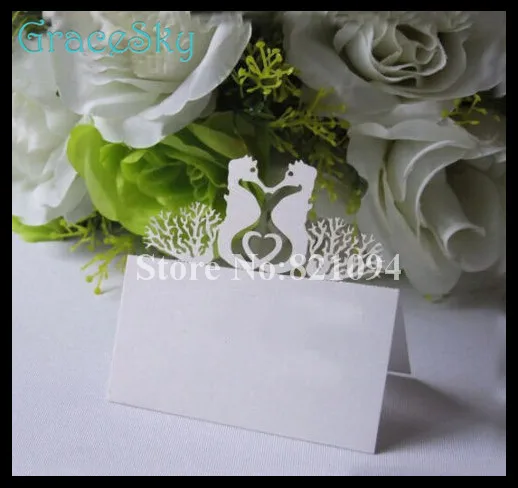 50 шт./лот лазерная резка papersea лошадь сиденье имя таблицы карты одежда для свадьбы