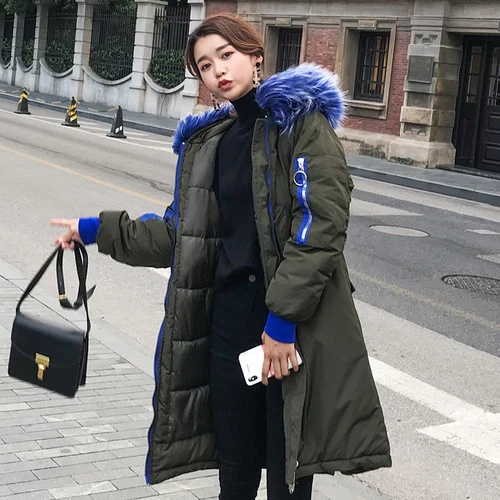 ZQLZ Winter Coat Women Plus Size Casual Hooded Big Fur Loose Cotton Pedded Jacket Femme Thick Snow Wear Ladies Parka Overcoat | Женская