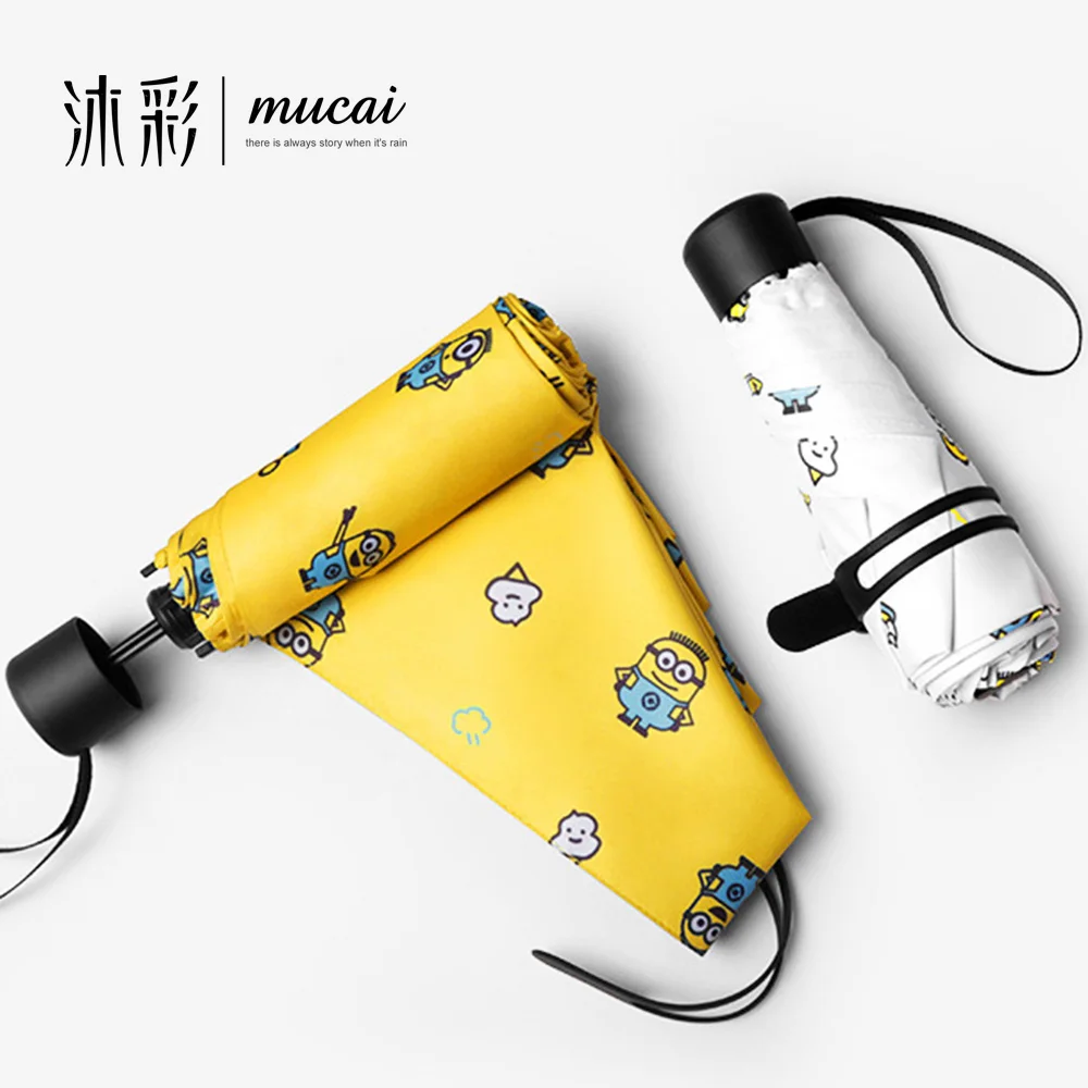 Модные карманный мини зонтик пять складной мультфильм солнцезащитный крем