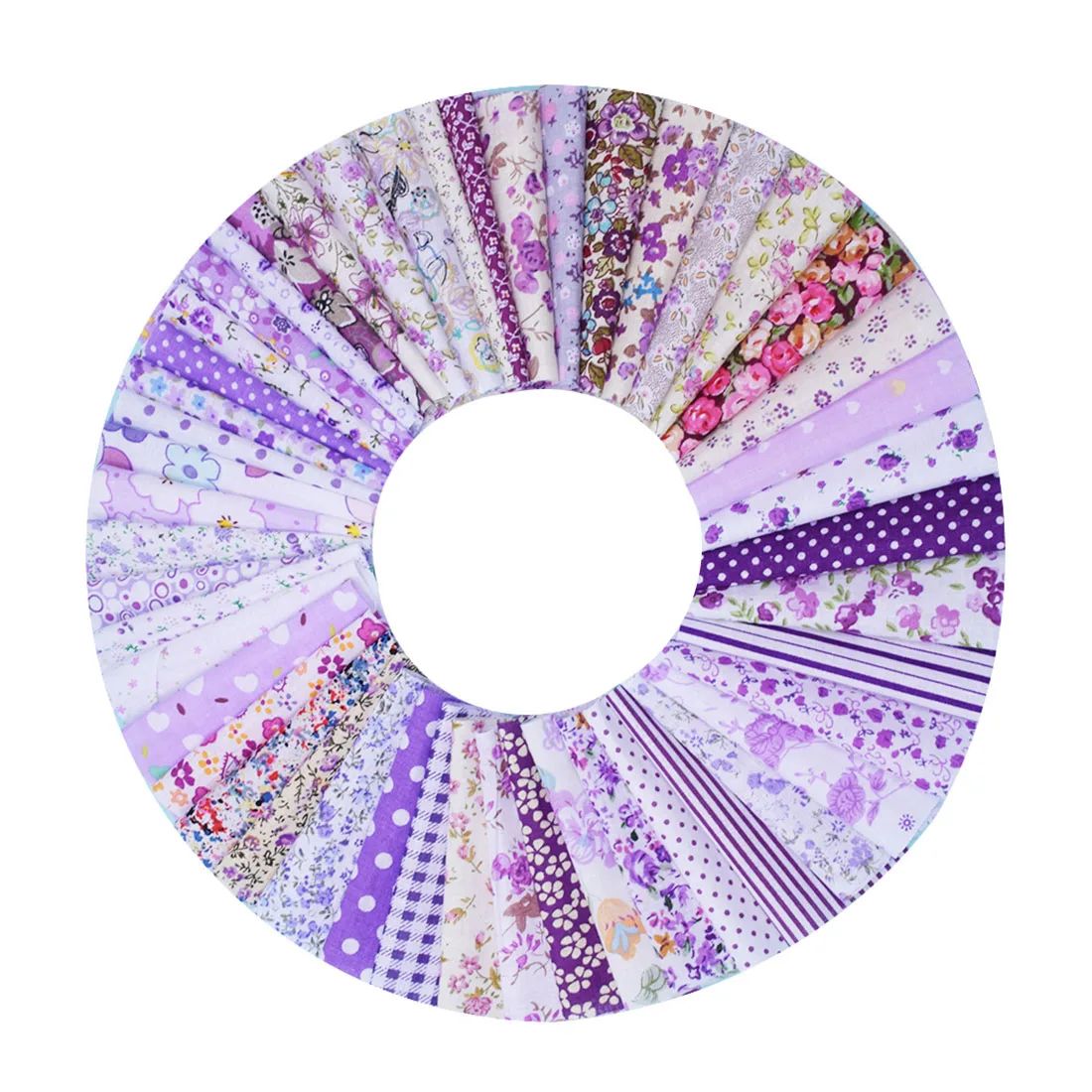 F180003-purple 50 шт., 10 см х 10 см, хлопчатобумажная ткань с принтом, швейные стеганые ткани для лоскутного шитья, рукоделия, рукоделия, материал - Цвет: F180003-purple