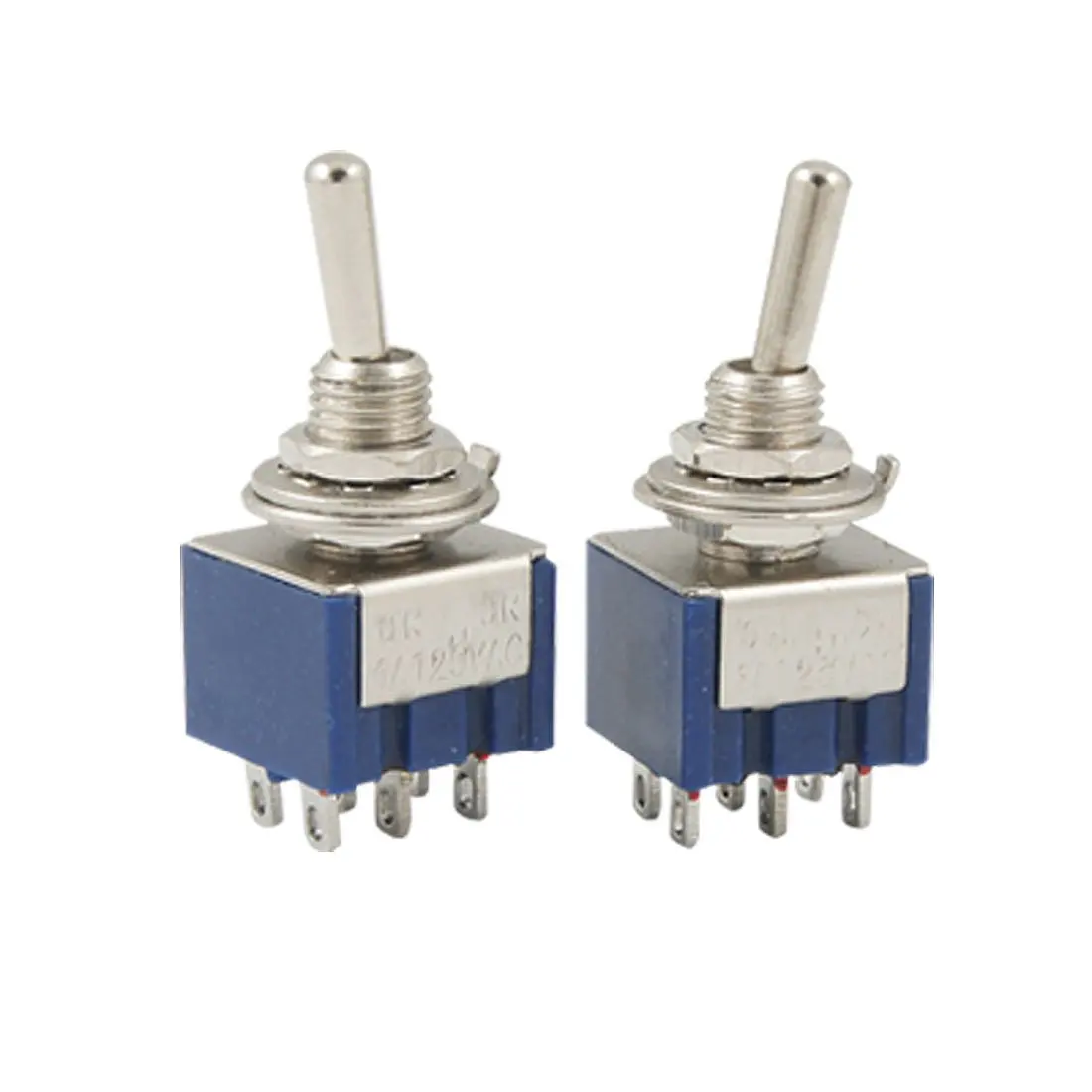 High Quality 2 Pcs Blue Mini DPDT ON/ON Toggle Switchs w 6 Terminals | Обустройство дома