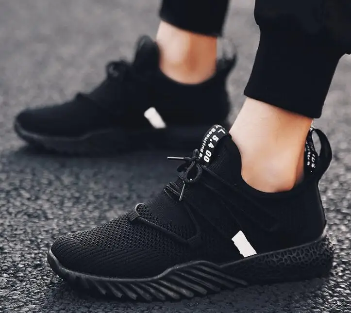 2019 Fashion Black Red Yellow Knit Mesh High Quality Men Shoes Designer Breathable Luxury Brand Casual Sneakers | Обувь