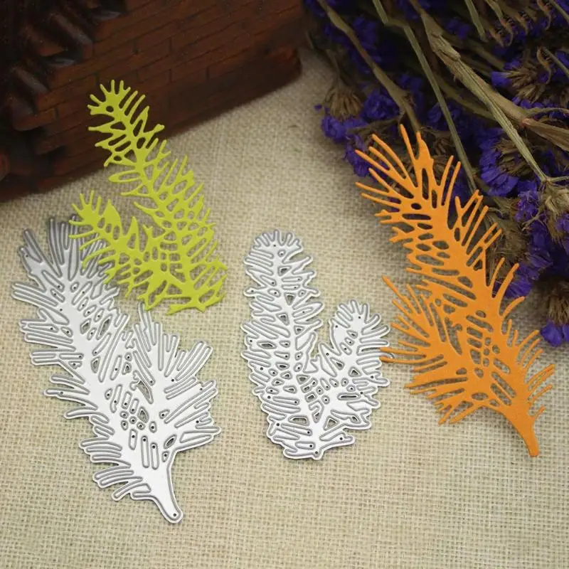 Сосновая ветка листья металлические режущие штампы трафарет для поделок Скрапбукинг Ремесло штампы фотоальбом Декоративные тиснения папка штампы