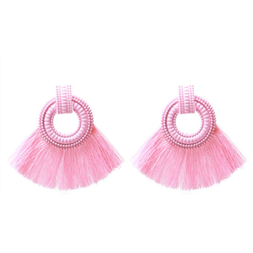 Модные серьги с кисточками для женщин однотонные серьги винтажного бохо-стиля с большой цепью для подарков на вечеринку или свадьбу.