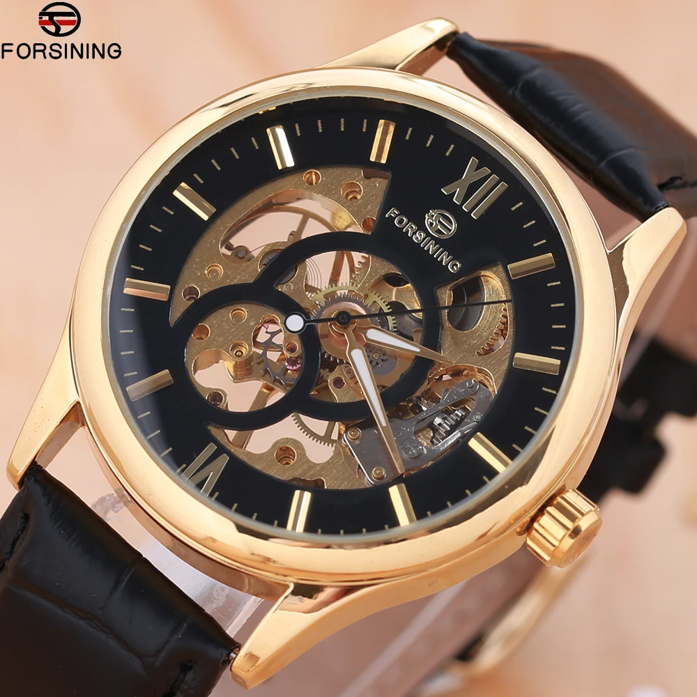 Forsining Ретро Классический Дизайн римские цифры дисплей прозрачный чехол