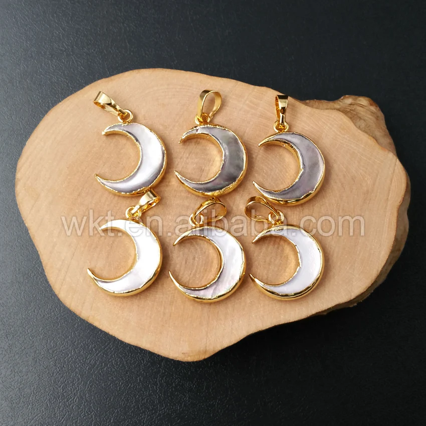 Потрясающие милые маленькие серые подвески в виде полумесяца кулон золотого и