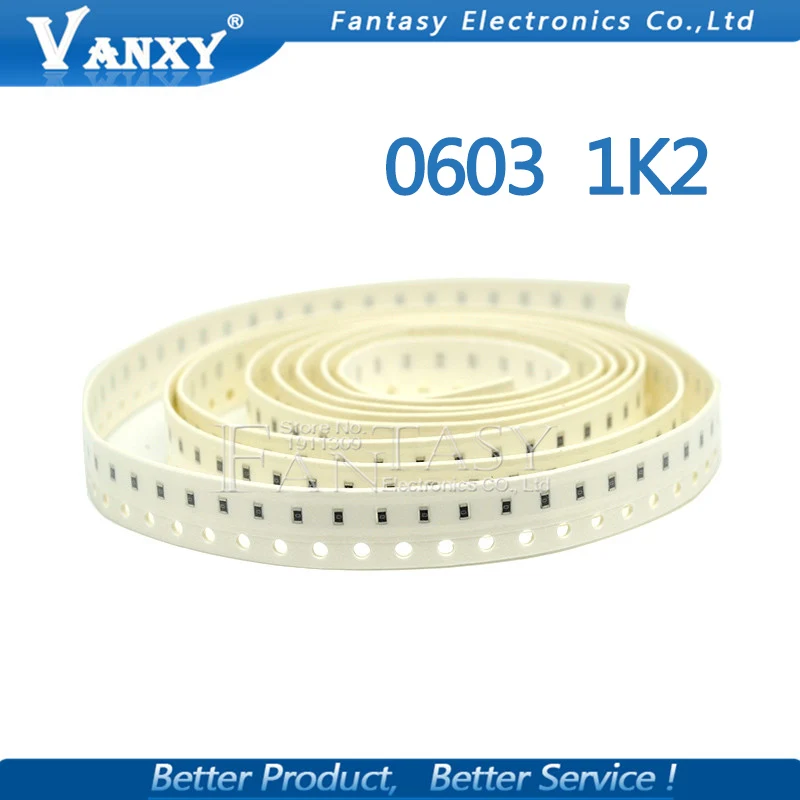 300 шт. 0603 чип фиксированный резистор SMD 1% 1 2 K ohm 1K2 122|smd resistor|resistor smdresistor |