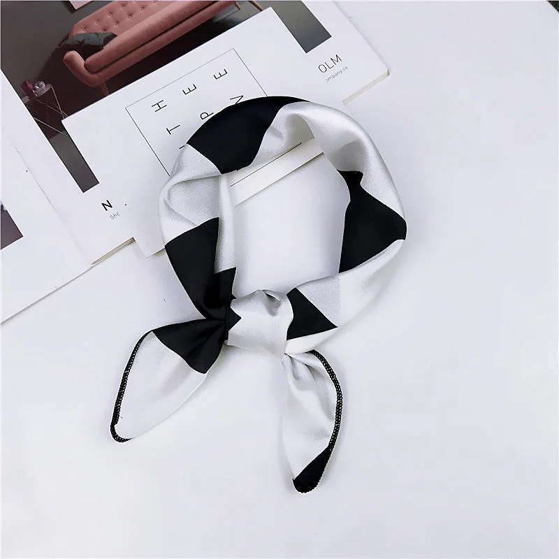 13 Маленький квадратный атласный шарф, платок на шею, платок для женщин, бандана, элегантная женская повязка на голову, повязка на голову, платок Sjaal - Цвет: 13