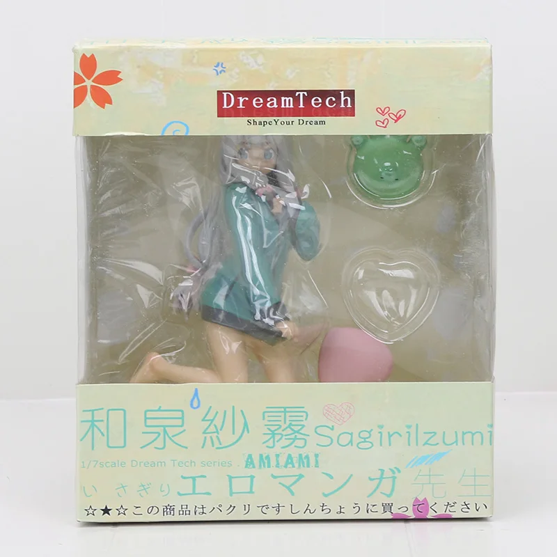 green sit with box Eromanga Sensei Sagiri Izumi, фигурка, 1/8 масштаб, окрашенная Милая ПВХ фигурка, коллекционная игрушка, 14 см-20 см - Цвет: green sit with box