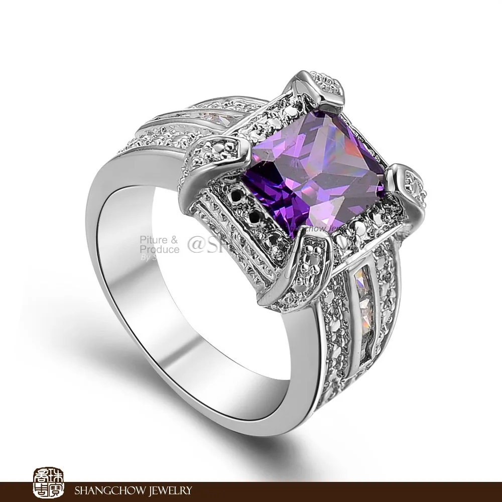 Новинка! Винтажное модное ювелирное изделие Фиолетовый кварц Стерлинговое