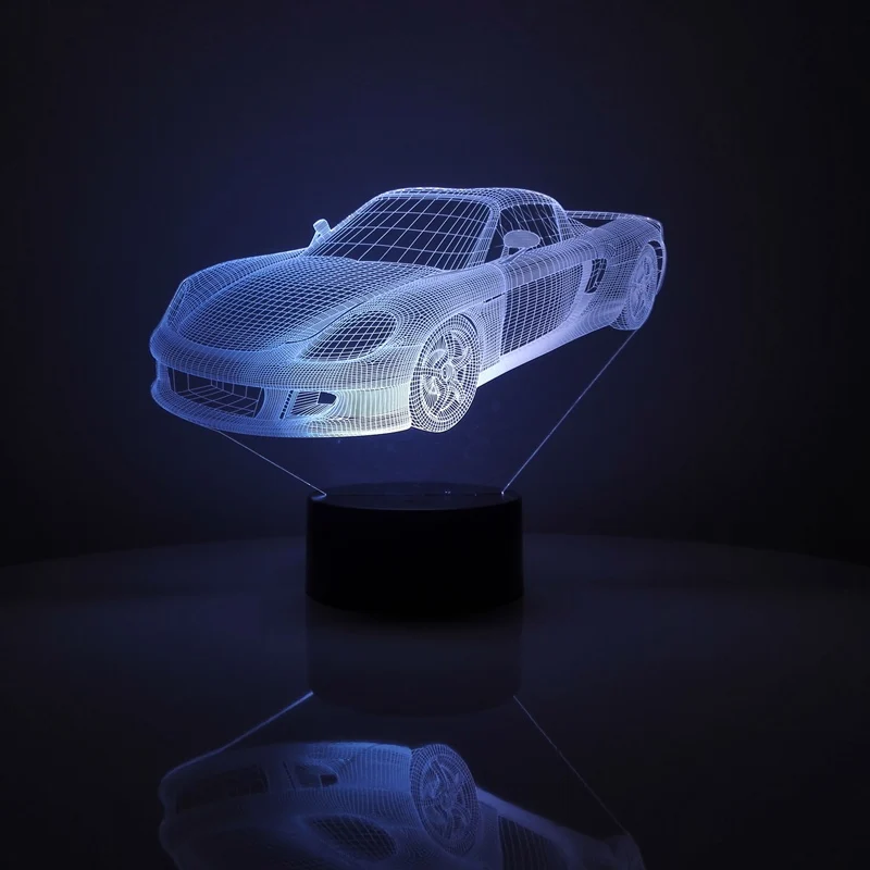 Светодиодный ночник с 3D эффектом для спортивного автомобиля домашнее украшение