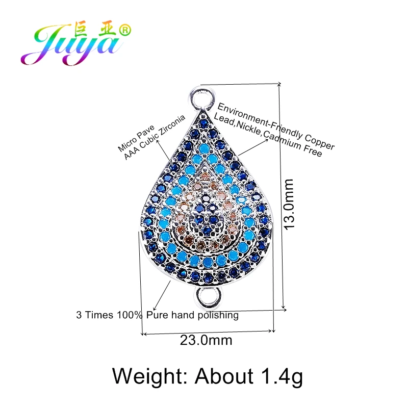 Juya DIY Красочные Кристаллы Классические Ювелирные компоненты греческий сглаза талисманы Разъем аксессуары для женщин мужчин Изготовление ювелирных изделий