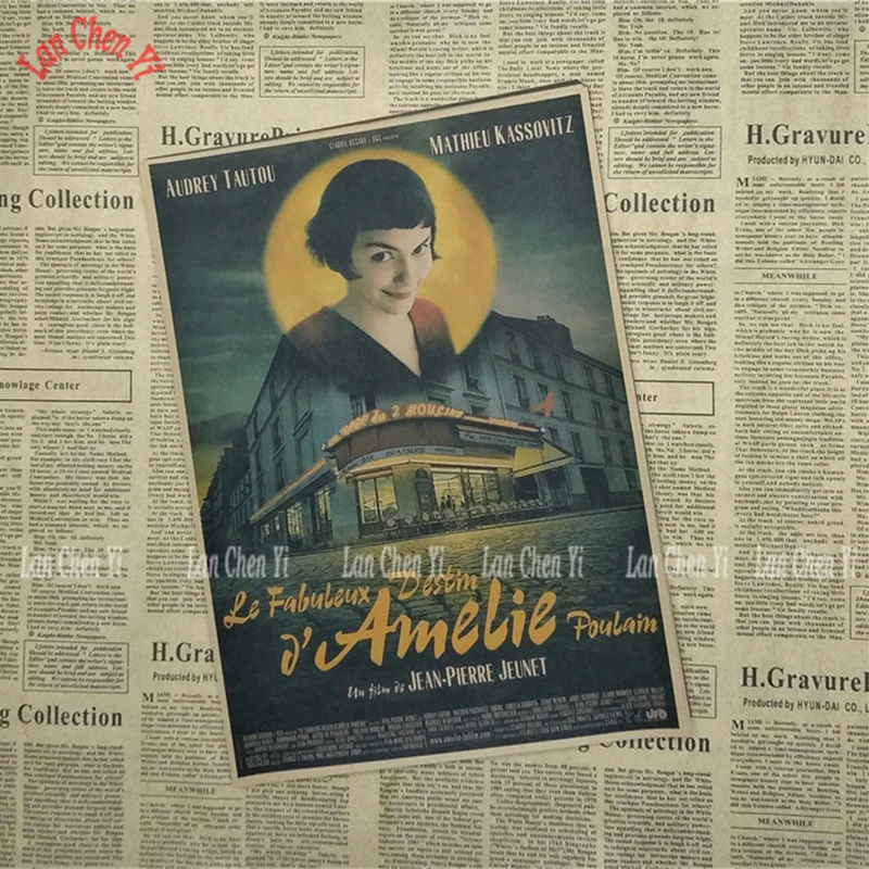 Amelie Ретро плакат крафт-бумага бумажная картина для украшения интерьера бара