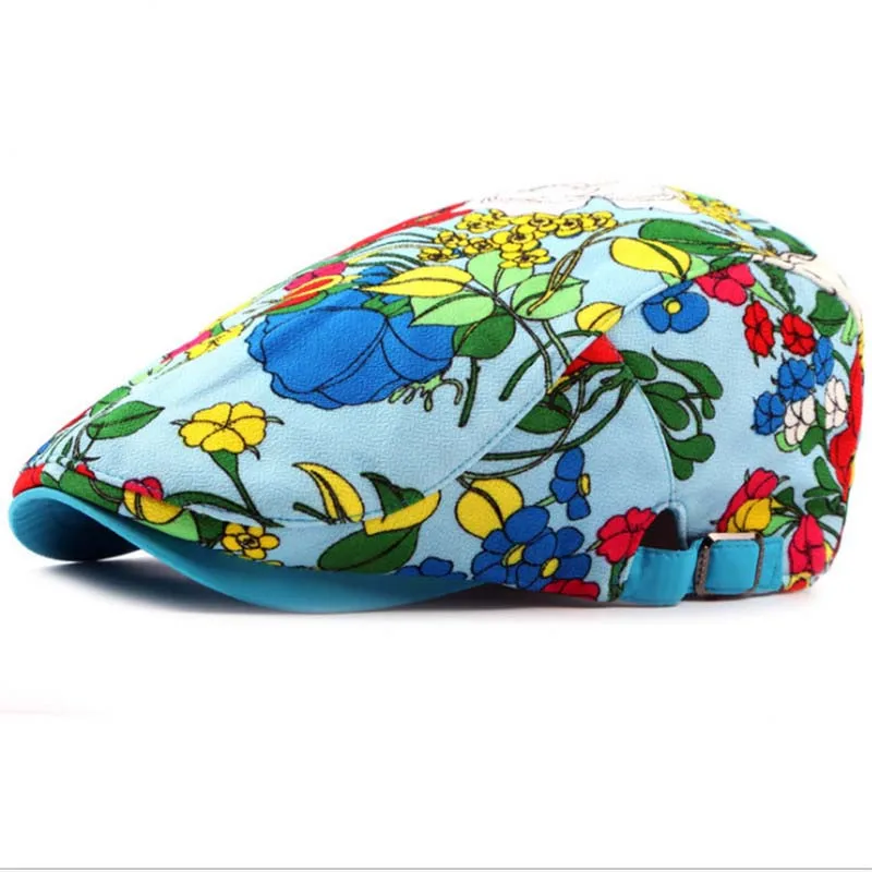 Новые модные женские береты Кепка с цветочным принтом элегантная женская кепка