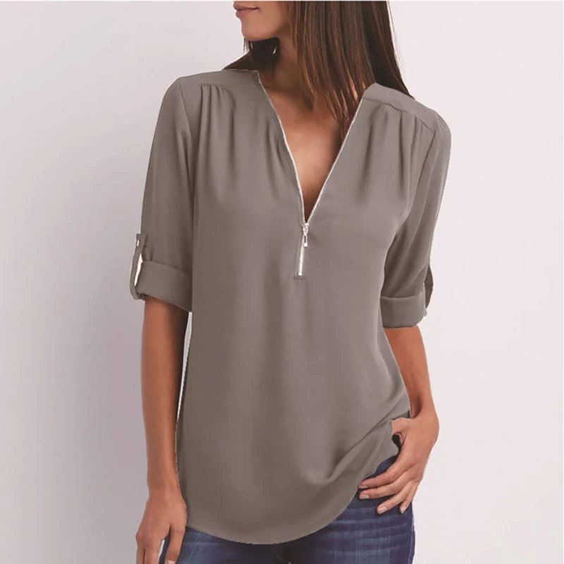 

2019 Summer Blouse Women Long Sleeve Fashion Womens Top Chiffon Shirts Blouses Women Casual Lapel Plus Size 5XL Tops Blouse