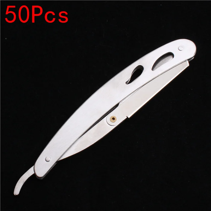 C6102 Yin 50N 50 шт. 14x2 см индивидуальный логотип Мужская прямая Опасная бритва стальная бритва складной нож для бритья инструмент для удаления волос лезвие C6102 - Цвет: C6102 Yin 50N