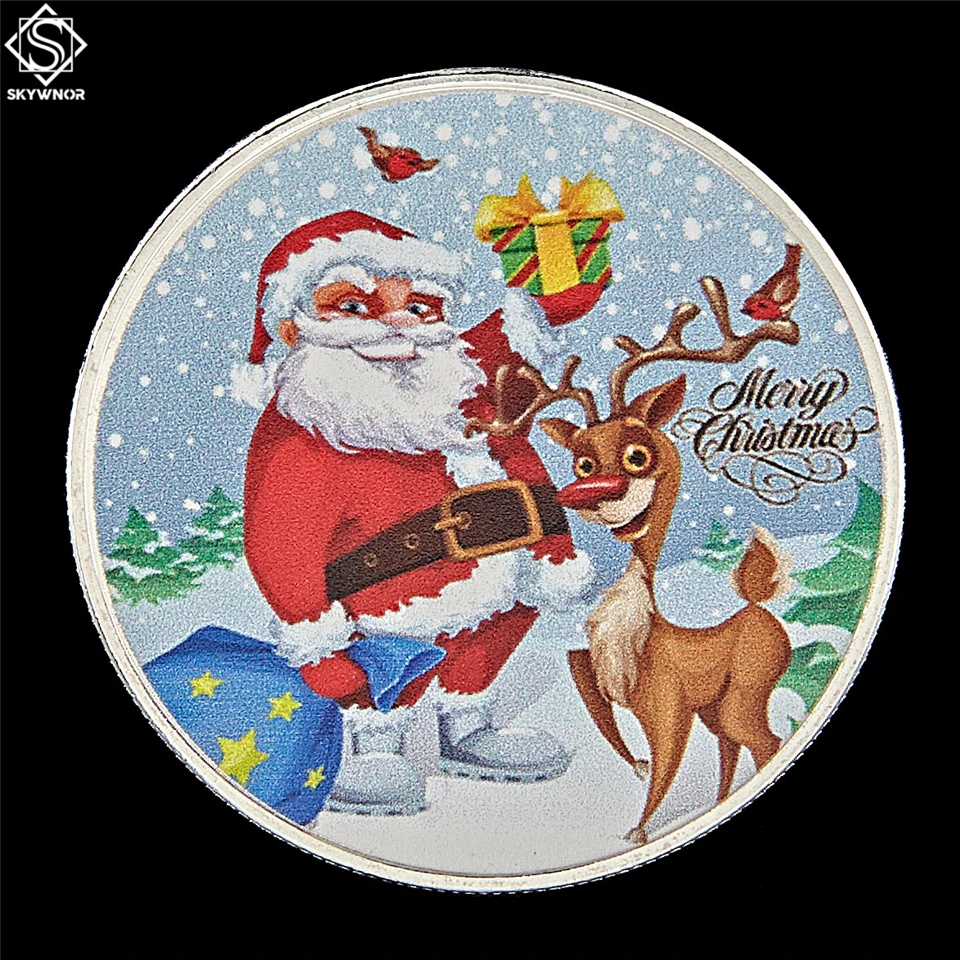 2021 Christmas Coin Ornaments Gift Silver 1OZ Frosty The Snowman Happy Holidays Toy w/ Capsule Displa | Дом и сад
