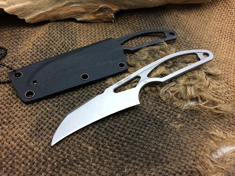 Спасательные средства ухода за кожей Шеи Ножи D2 лезвием полный Тан ручка