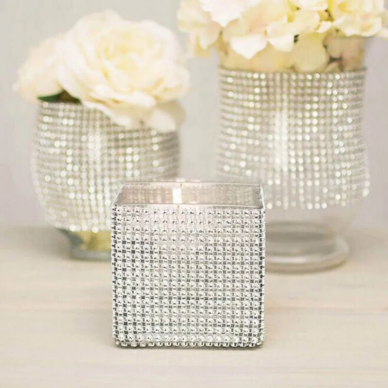 

1Yard 12cm Bling Diamond Mesh Roll Ribbon Party Birthday Wedding DIY Decorations Table Cake Wrap Crystal Ribbons Tulle