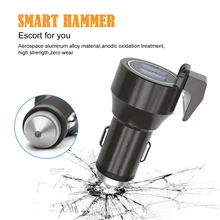 12/24V Car Cigarette Charger Dual USB LED Circle Universal Multifunctional Car Phone Charger with Emergency Escape Hammer