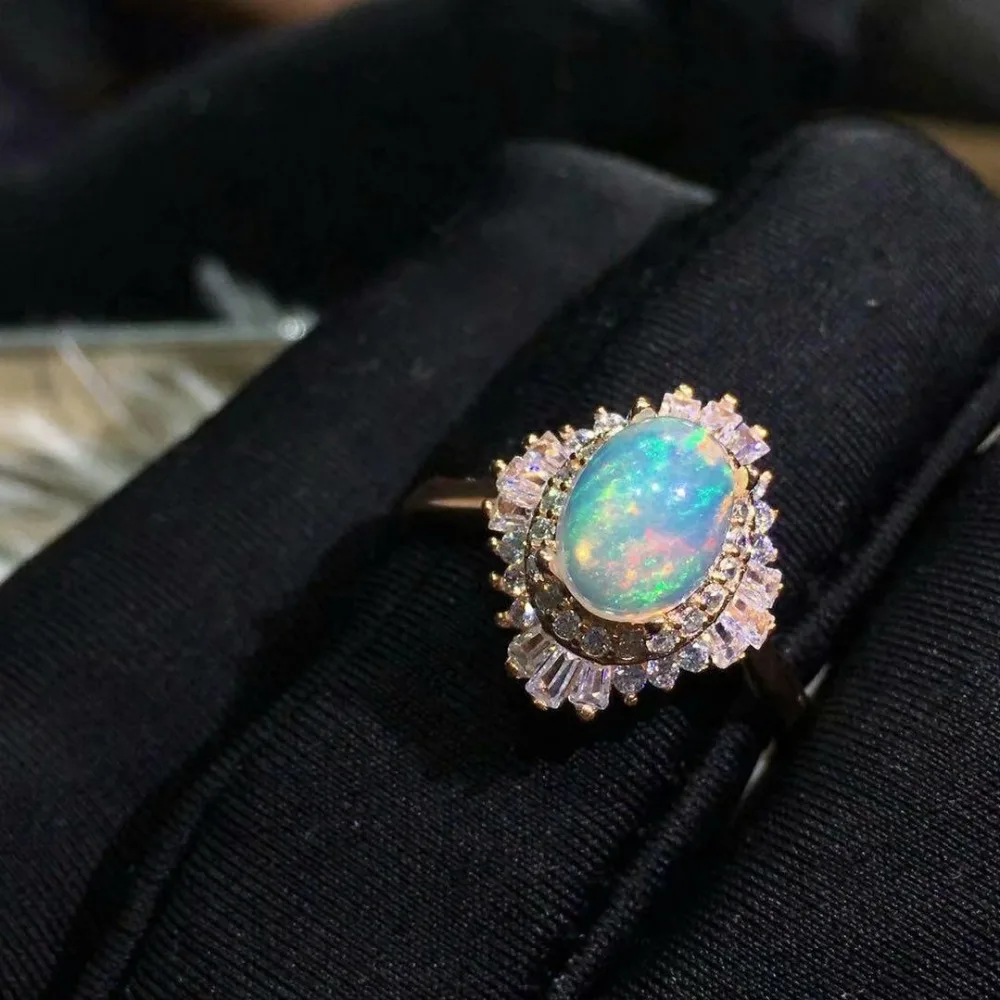 Shilovem, Настоящее серебро 925 пробы, натуральный опал, кольца, хорошее ювелирное изделие, трендовые Свадебные открытые, опт, Рождественский подарок cj0608098ago