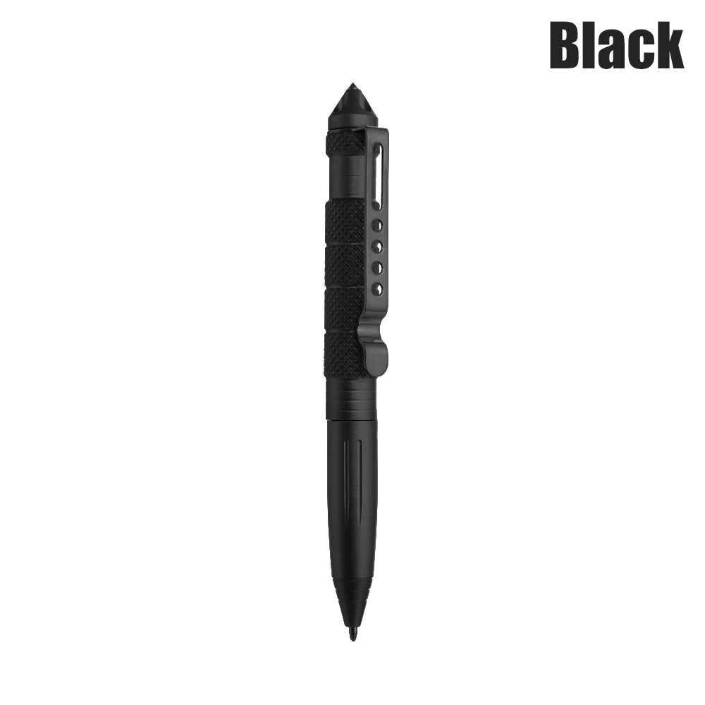 black 1 шт. многофункциональная ручка тактическая Вольфрамовая сталь вращающийся инструмент унисекс ручка для окна стекло металлическая шариковая многофункциональная - Цвет: black