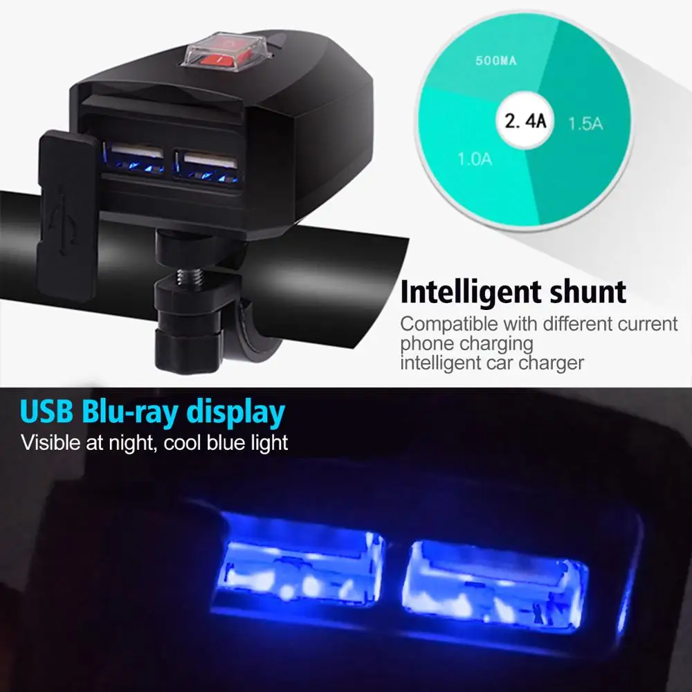 Быстрое зарядное устройство с двумя USB-портами 12-24 в 2 4 А универсальное для