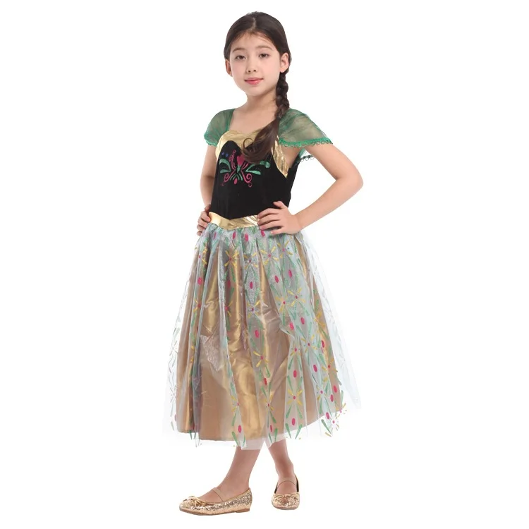 

Shanghai Story Girls Cartton disfraz Anna Elsa elza Dress Kids Dresses princess Girl disfraces rapunzel Costume clothes